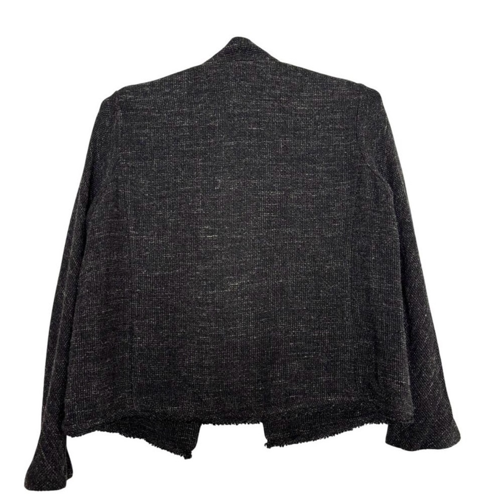 Eileen Fisher Charcoal Gray lightweight open blazer jacket pockets Large - Picture 2 of 8
